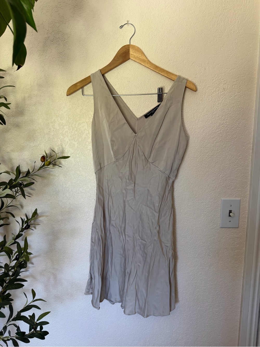 French Connection Light Taupe Sleeveless V-Neck Dress